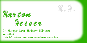 marton heiser business card